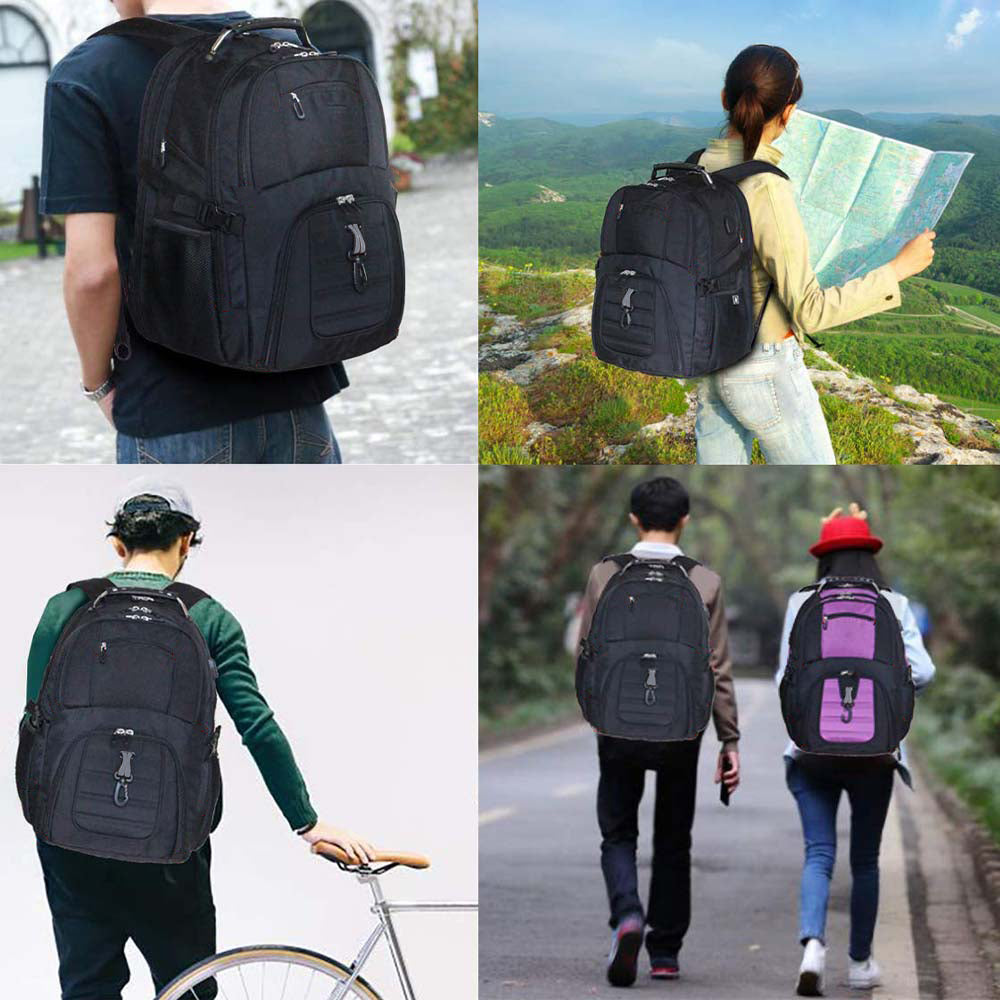 Dollcini Unisex Laptop Hátizsák – Vízálló Utazóhátizsák, USB Töltőporttal, Fekete