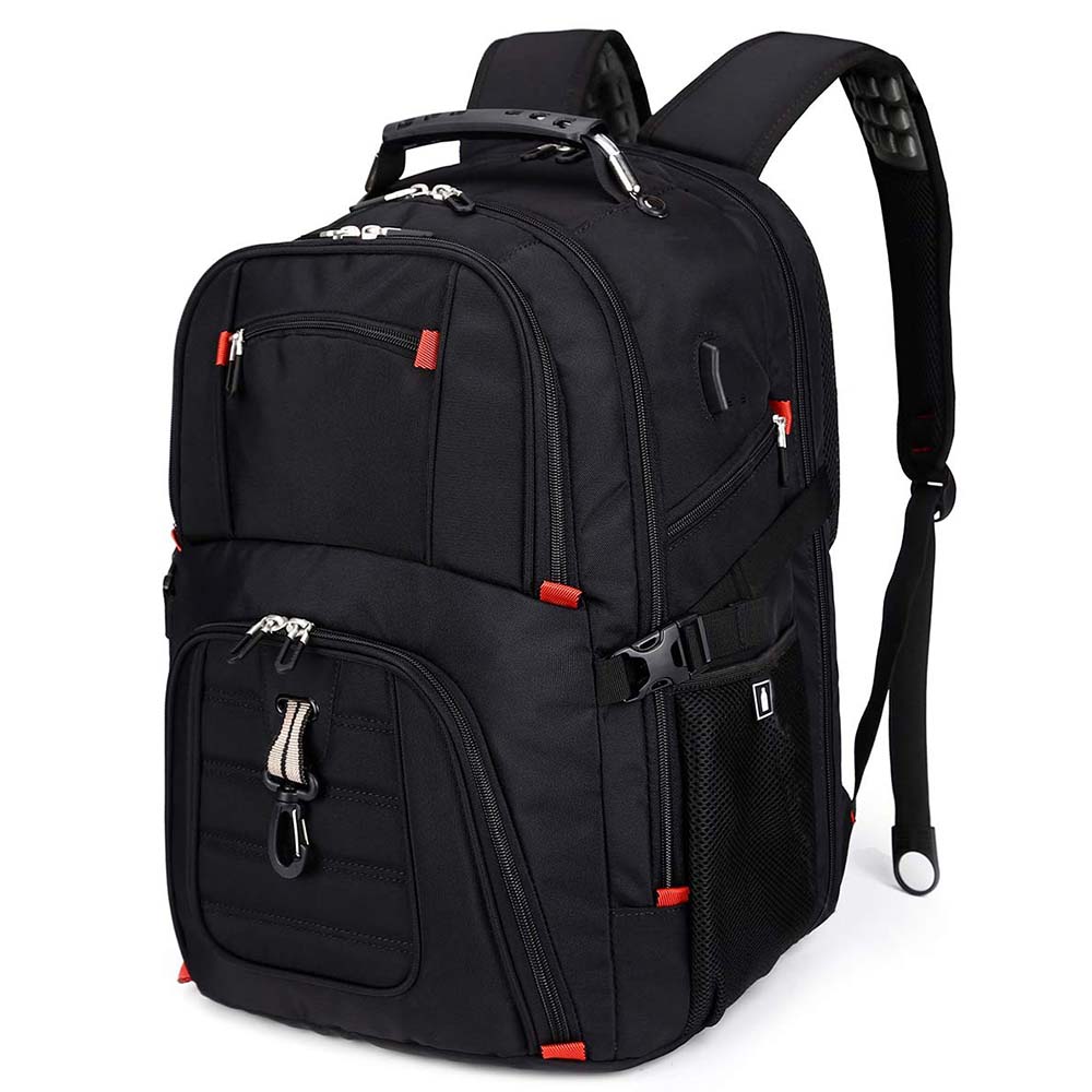 Dollcini Unisex Laptop Hátizsák – Vízálló Utazóhátizsák, USB Töltőporttal, Fekete