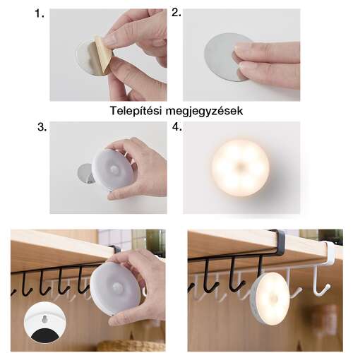 Dollcini Otthon Smart LED Lámpa – Mozgásérzékelős, Hideg Fény, 21 cm