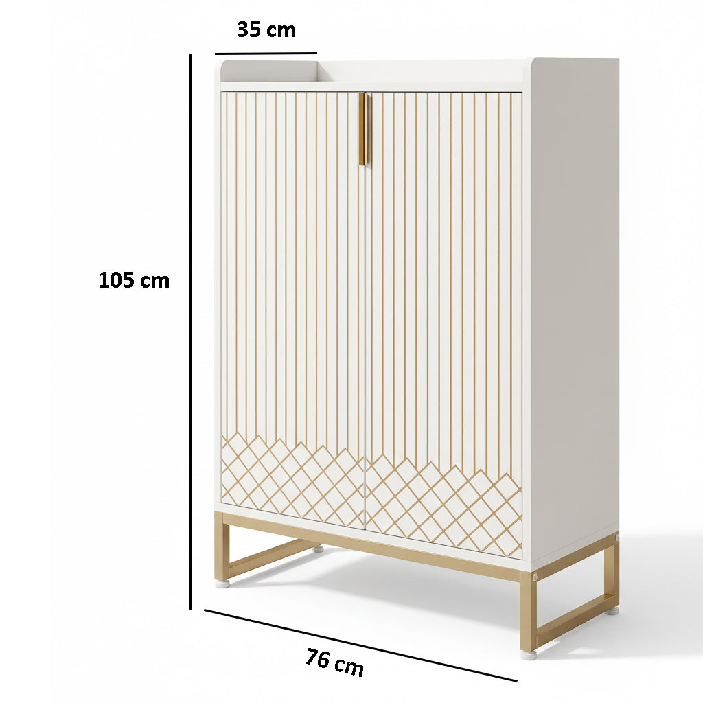 Dollcini Otthon Modern Fehér Komód Arany Geometrikus Mintával