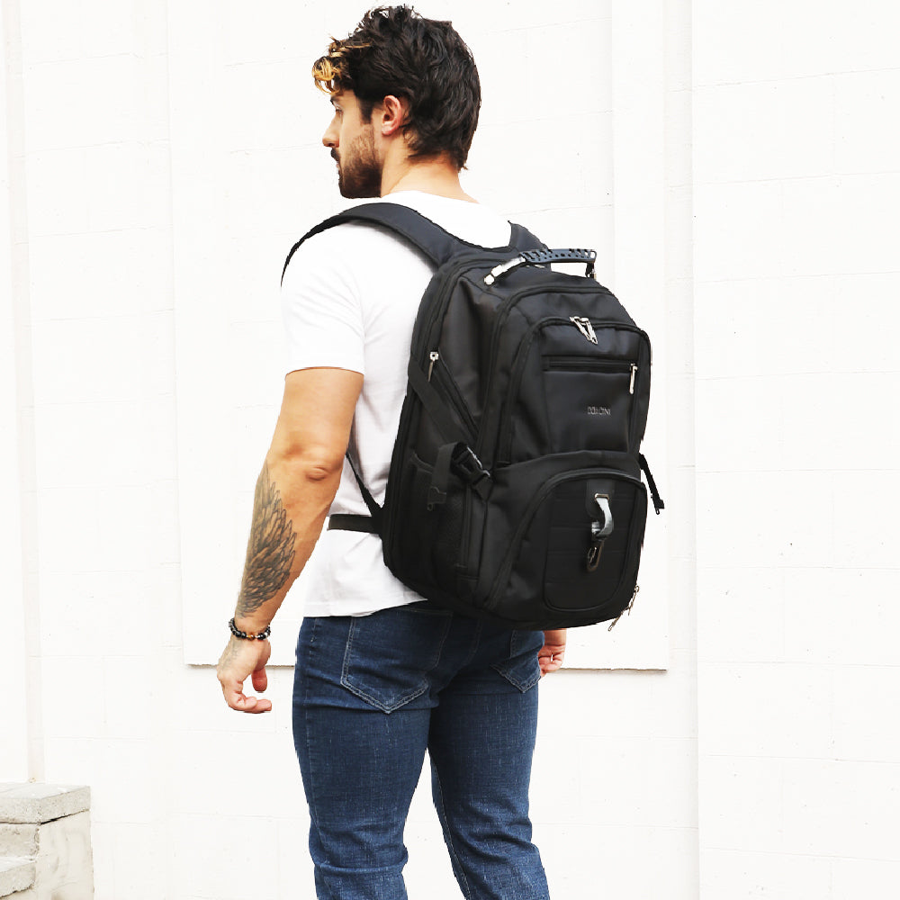 Dollcini Unisex Laptop Hátizsák – Vízálló Utazóhátizsák, USB Töltőporttal, Fekete