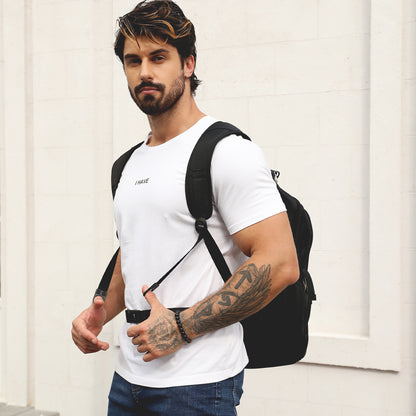 Dollcini Unisex Laptop Hátizsák – Vízálló Utazóhátizsák, USB Töltőporttal, Fekete