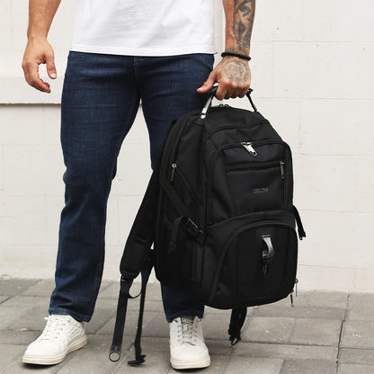 Dollcini Unisex Laptop Hátizsák – Vízálló Utazóhátizsák, USB Töltőporttal, Fekete