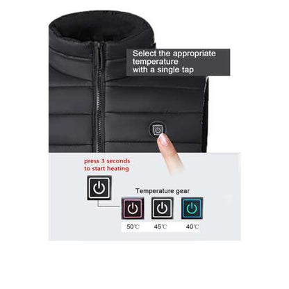 Dollcini Elegáns Férfi Fűthető Mellény – USB Fűtéssel, Fekete