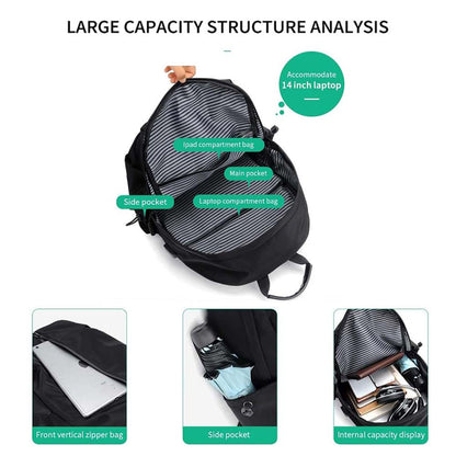 Dollcini Unisex Laptop Hátizsák – Vízálló Utazóhátizsák, USB Töltőporttal, 15,6"
