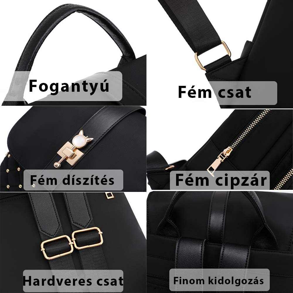 Dollcini Lopásgátló Nylon Hátizsák – Nagy Kapacitású Campus Hátizsák