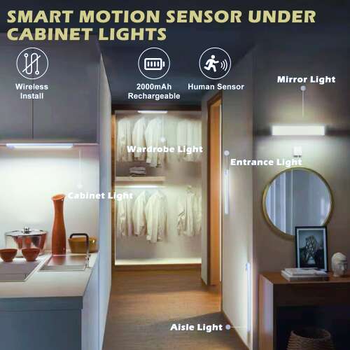Dollcini Otthon Smart LED Lámpa – Mozgásérzékelős, Hideg Fény, 21 cm