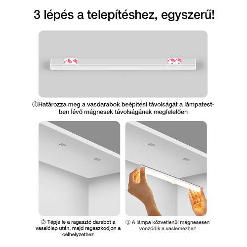Dollcini Otthon Smart LED Lámpa – Mozgásérzékelős, Hideg Fény, 21 cm