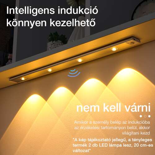 Dollcini Otthon Smart LED Lámpa – Mozgásérzékelős, Hideg Fény, 21 cm