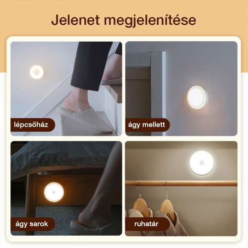 Dollcini Otthon Smart LED Lámpa – Mozgásérzékelős, Hideg Fény, 21 cm
