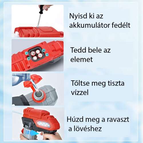 Dollcini Otthon Elektromos Vízipisztoly – Gyerekeknek és Felnőtteknek