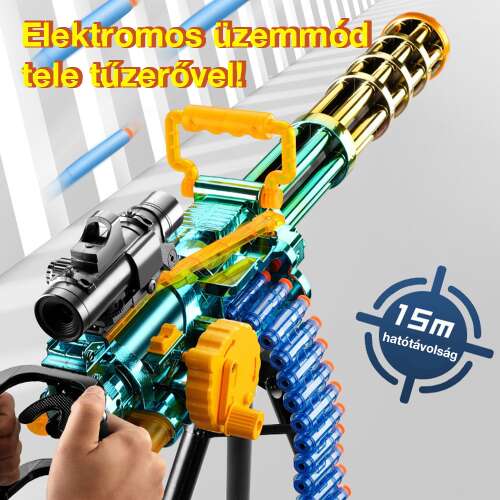 Dollcini Gatling Játékpisztoly Gyerekeknek – Automata/Kézi Mód
