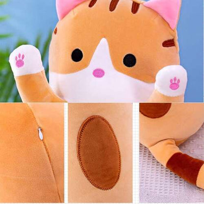 Dollcini Otthon Hosszú Plüss Cica – 60 cm, Szürke