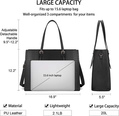 Dollcini Elegáns Női Laptoptáska – 15.6”-os, Vízálló Műbőr