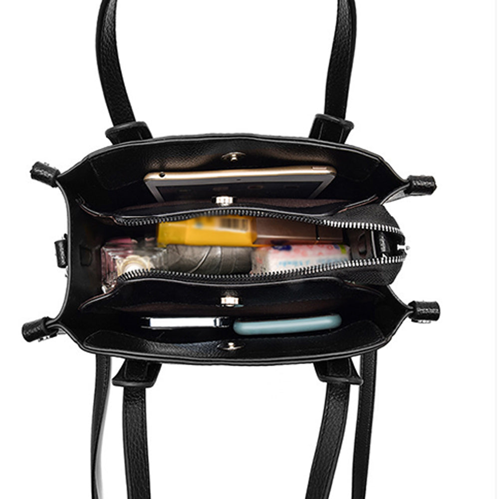 Dollcini női válltáska, Női PU bőr kézitáska, mindenféle ruhához, utazáshoz/munkához/napi, 438218, Fekete / Drapp