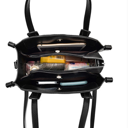 Dollcini női válltáska, Női PU bőr kézitáska, mindenféle ruhához, utazáshoz/munkához/napi, 438218, Fekete / Drapp