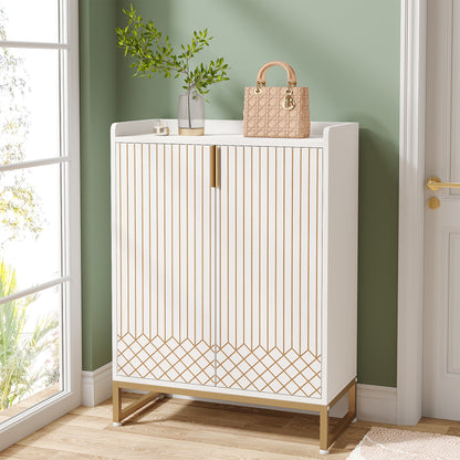 Dollcini Otthon Modern Fehér Komód Arany Geometrikus Mintával