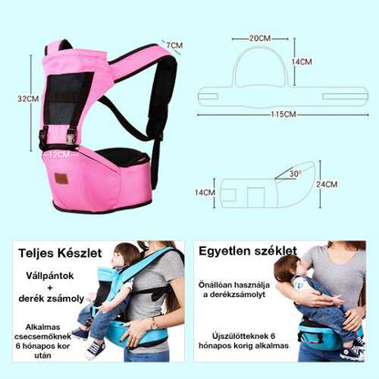 Dollcini Ergonomikus Babahordozó – Többpozíciós, 15 kg-ig