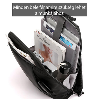 Dollcini Unisex Laptop Hátizsák 15.6”-os Laptophoz – Vízálló, Praktikus, Fekete
